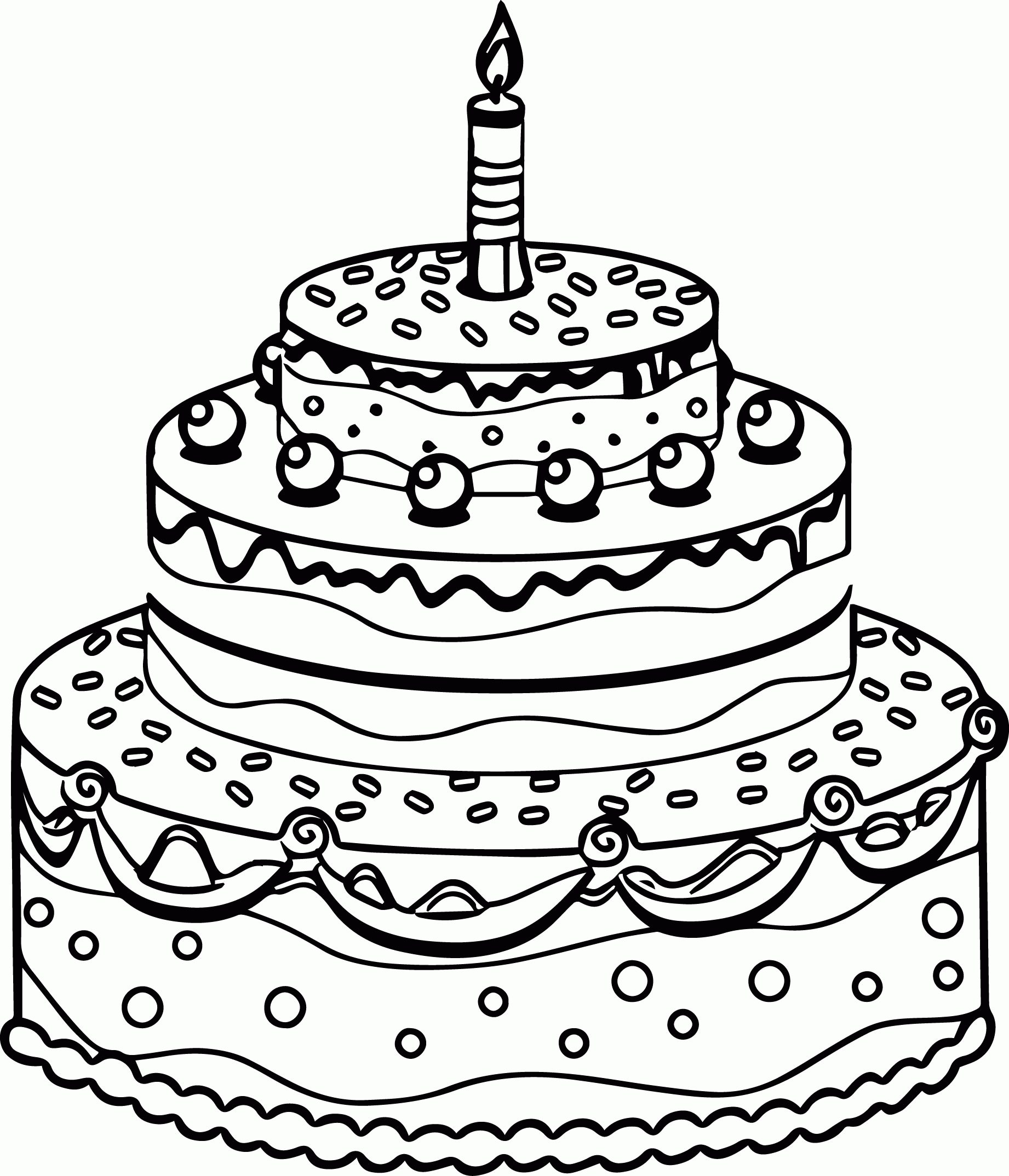 Birthday Cake Coloring Page 05 | Wecoloringpage