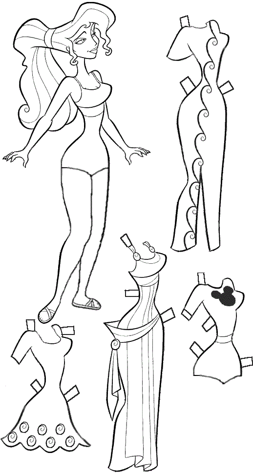 Paper doll coloring pages to download and print for free