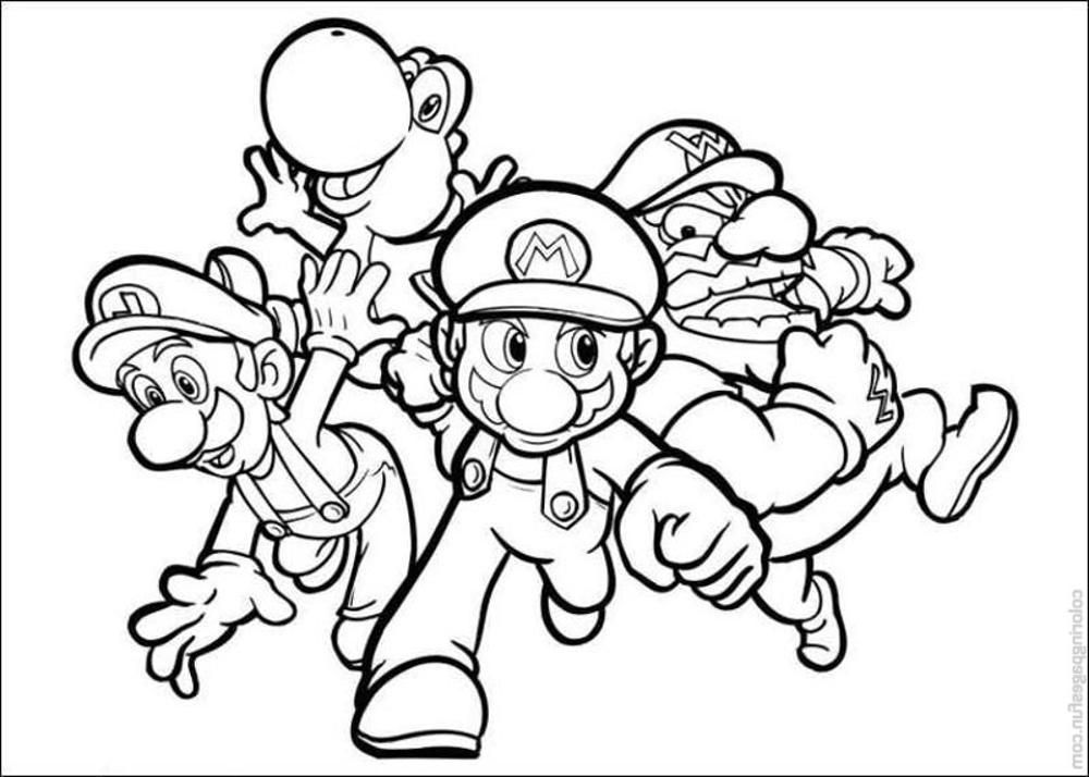 mario and luigi coloring pages - Printable Kids Colouring Pages