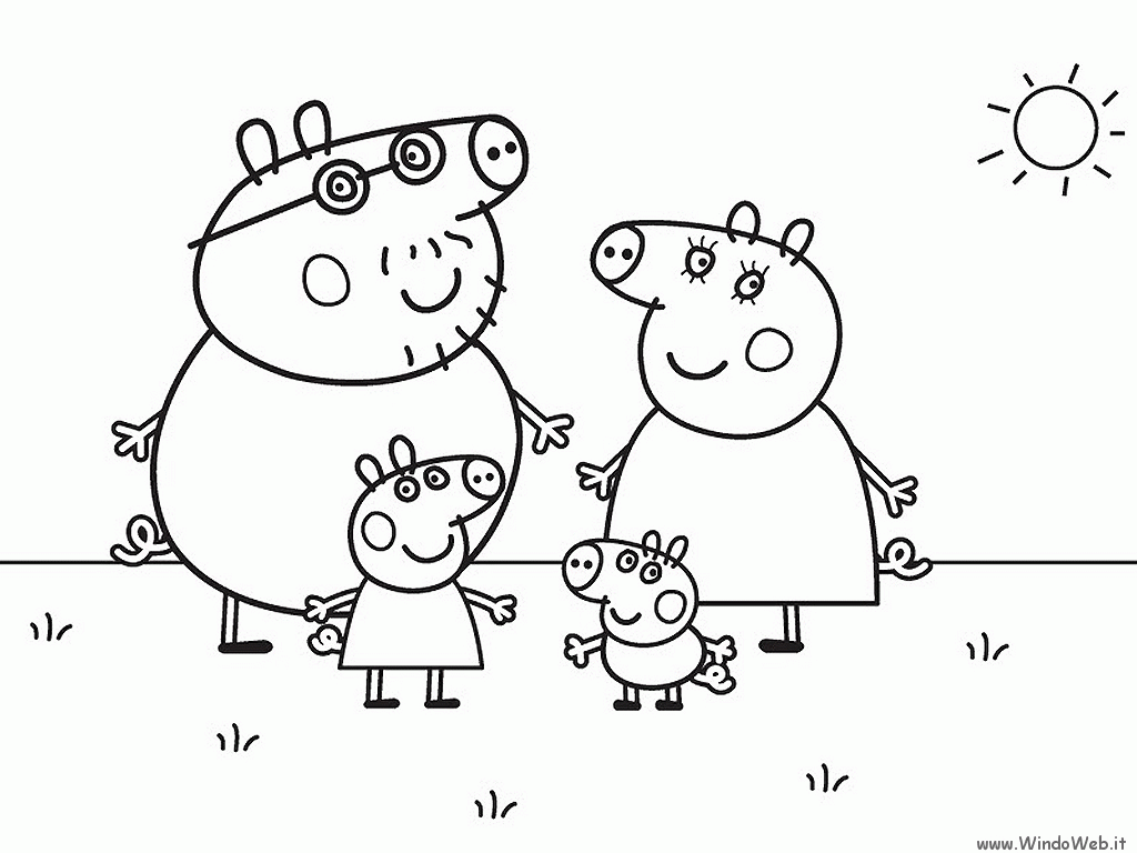 Peppa Pig Family Coloring Pages   Coloring Home