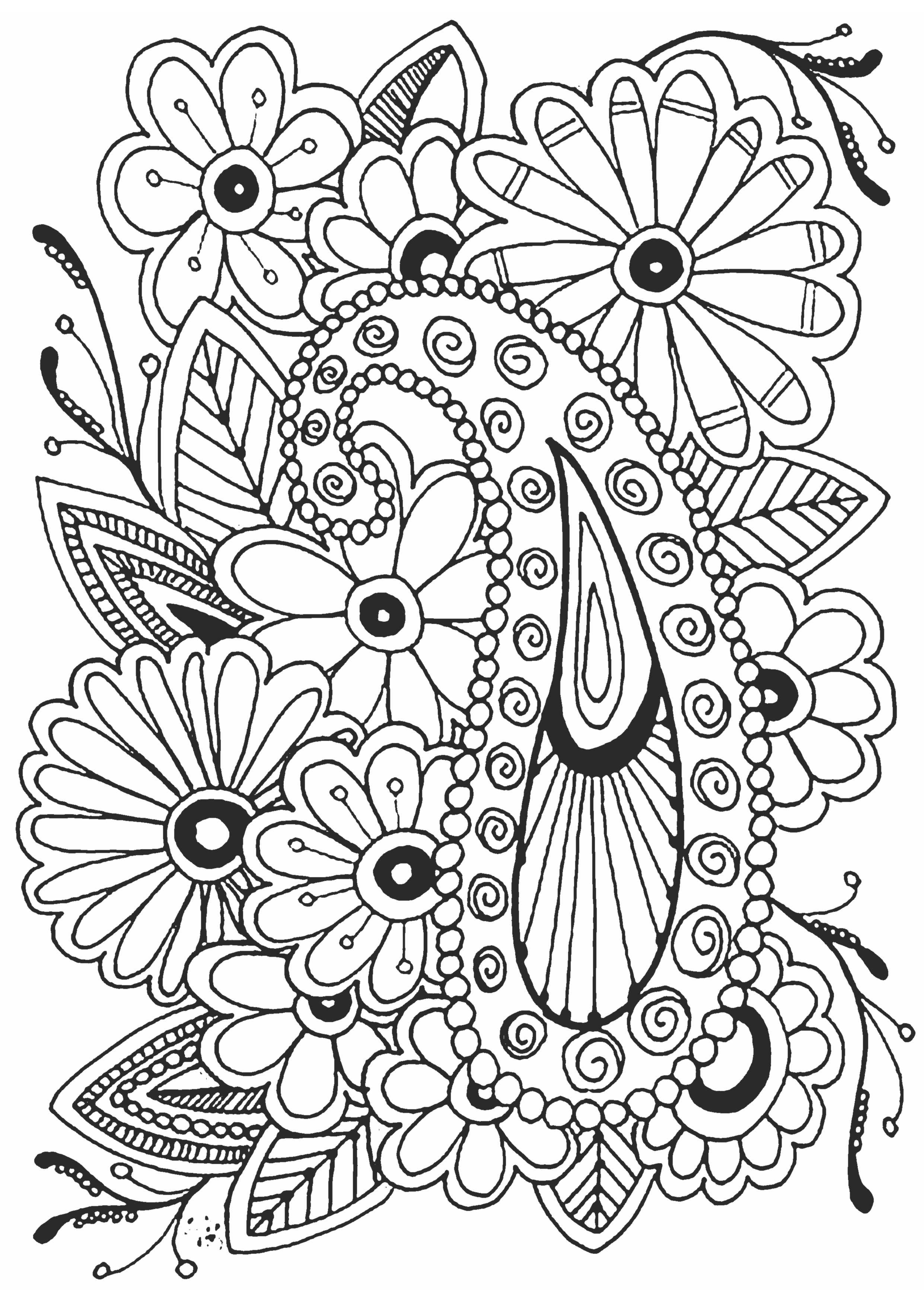 Happy Adult Flower Coloring Pages Printable #3087 Adult Flower ...