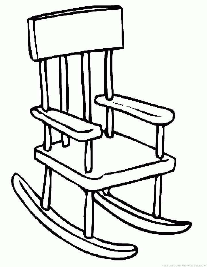 716 Unicorn Chair Coloring Page for Kindergarten