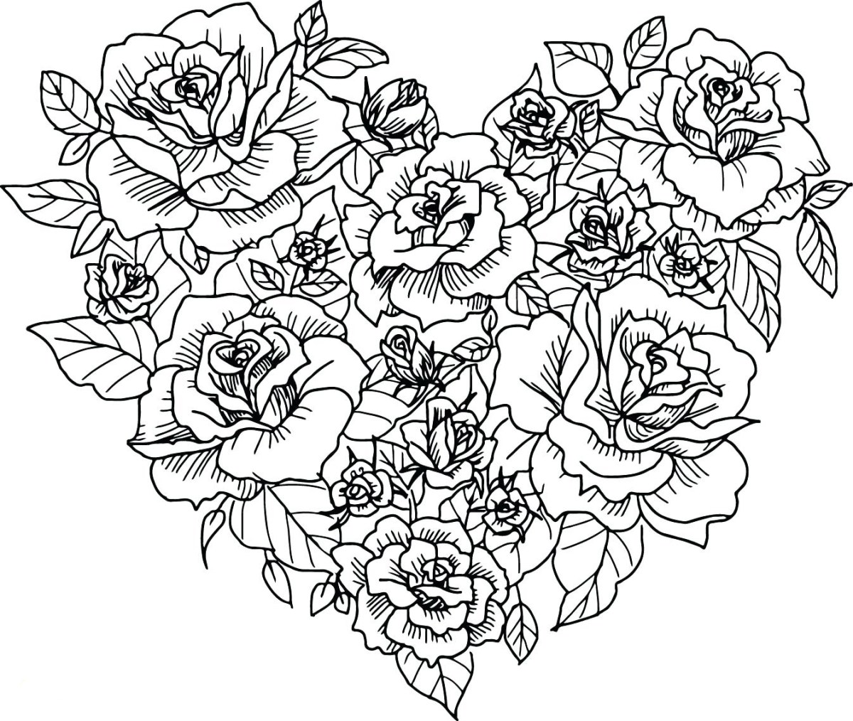 Heart Coloring Pages For Adults Hearts Coloring Pages For ...