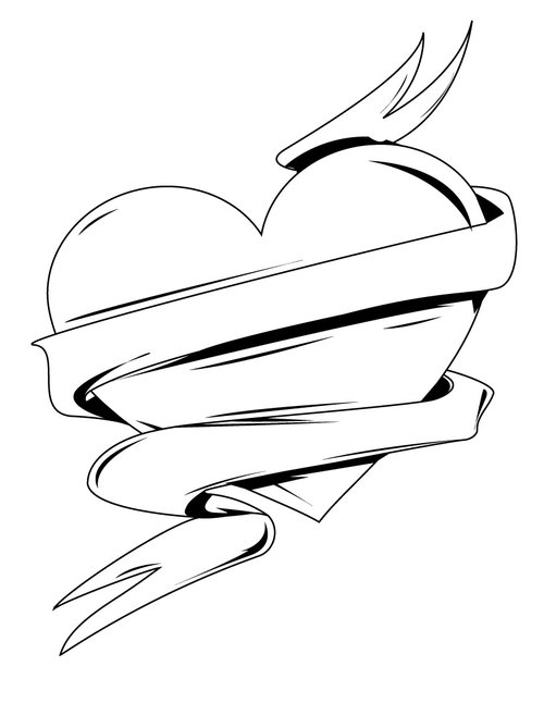 Free Coloring Pages : Love Hearts Coloring Pages