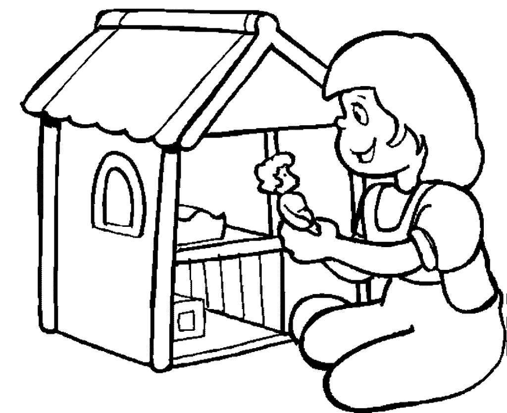 Doll House Coloring Pages - Coloring Home
