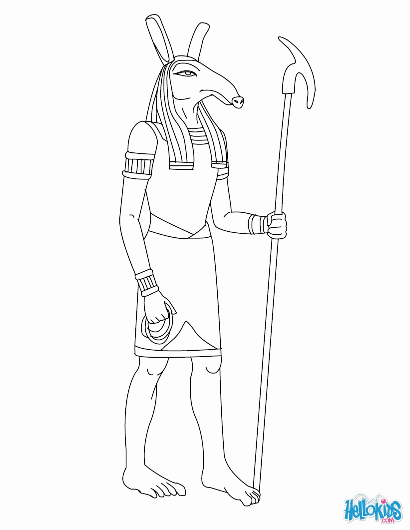 GODS AND GODDESSES of Ancient Egypt coloring pages - ANUBIS ...