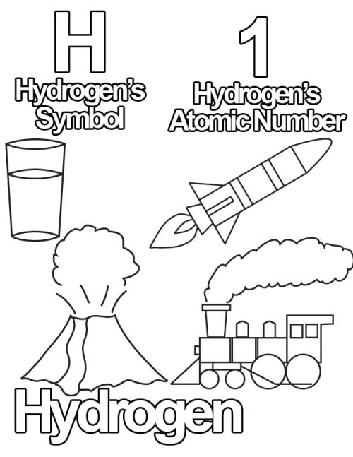 Hydrogen Coloring Page - Periodic Table Coloring Sheet
