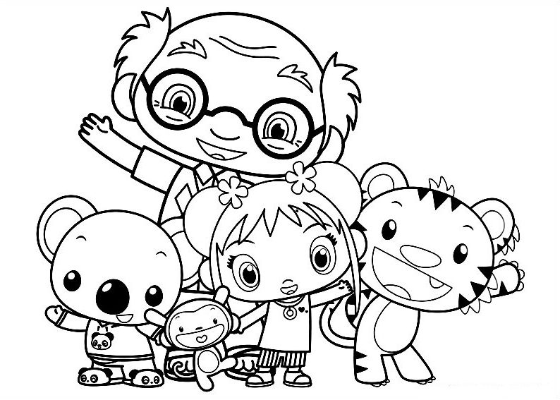 Ni Hao Kai Lan Characters Coloring Page - Free Printable Coloring Pages for  Kids