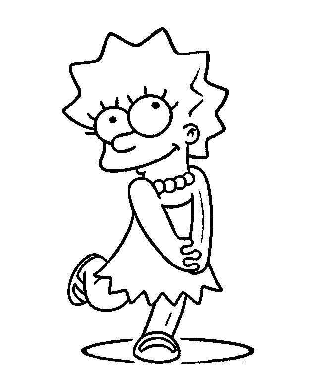 Lisa Simpson Shy Coloring Pages For Kids #gQx : Printable Simpsons Coloring  Pages For Kids