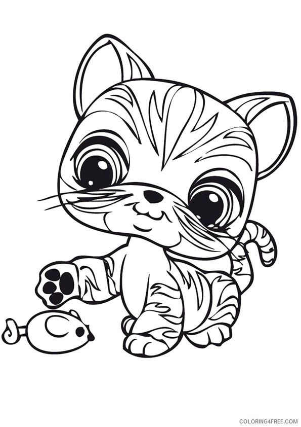 littlest pet shop coloring pages cute cat Coloring4free - Coloring4Free.com