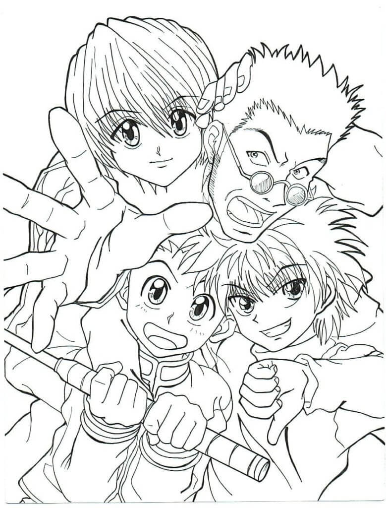 Hunter x Hunter Characters 3 Coloring Page - Free Printable Coloring Pages  for Kids