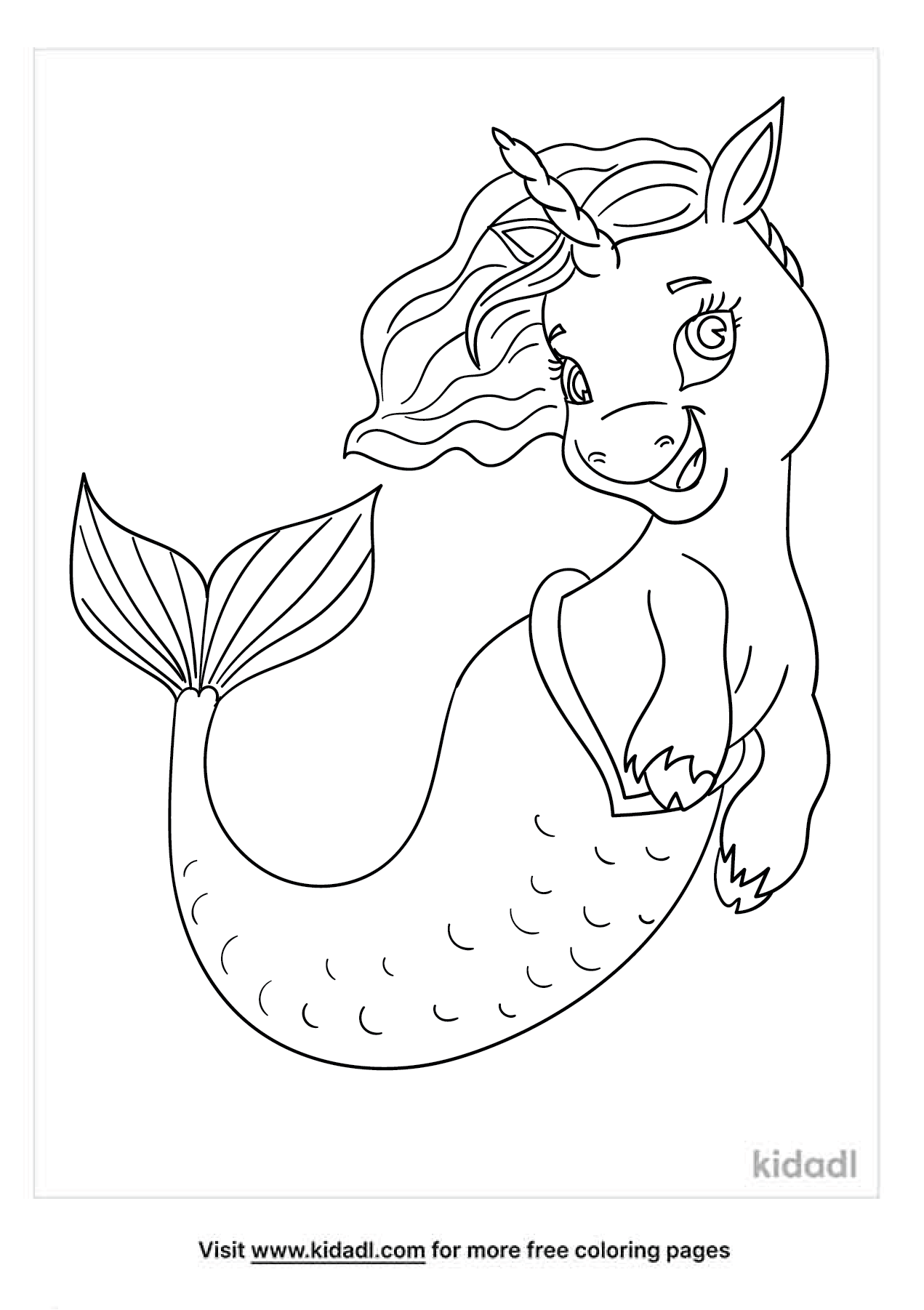 Unicorn Mermaid Coloring Pages Free Unicorns Coloring