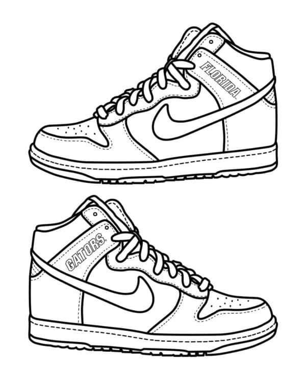 Sneakers Jordan 1 Coloring Page - Free Printable Coloring Pages for Kids