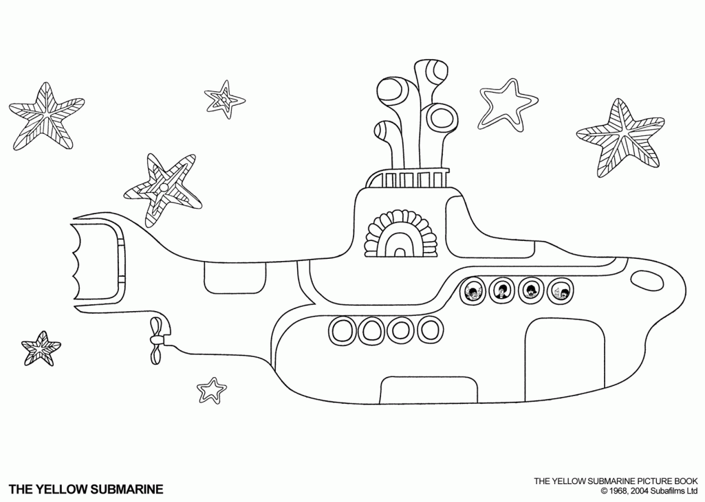Yellow Submarine - Coloring Pages for Kids and for Adults