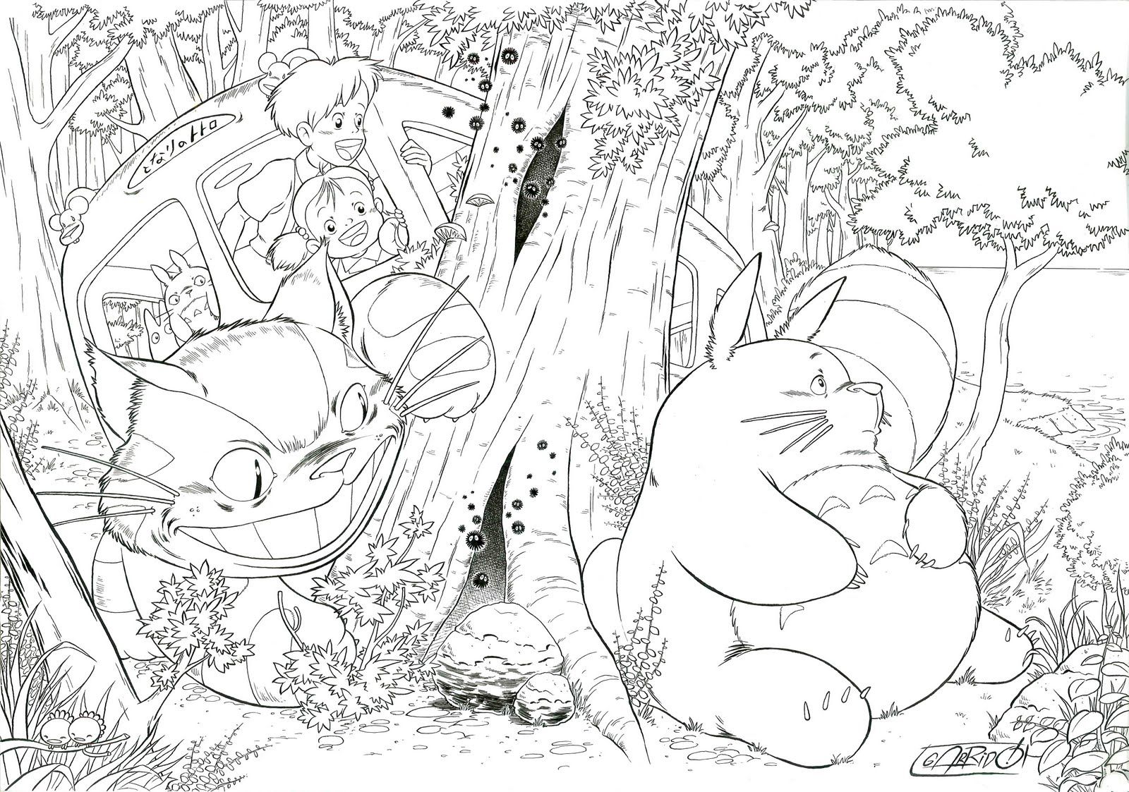 Totoro Coloring Page - Coloring Home