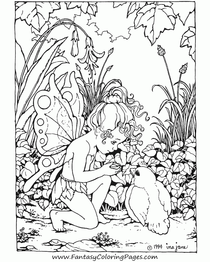 Woodland Fairy Coloring Pages