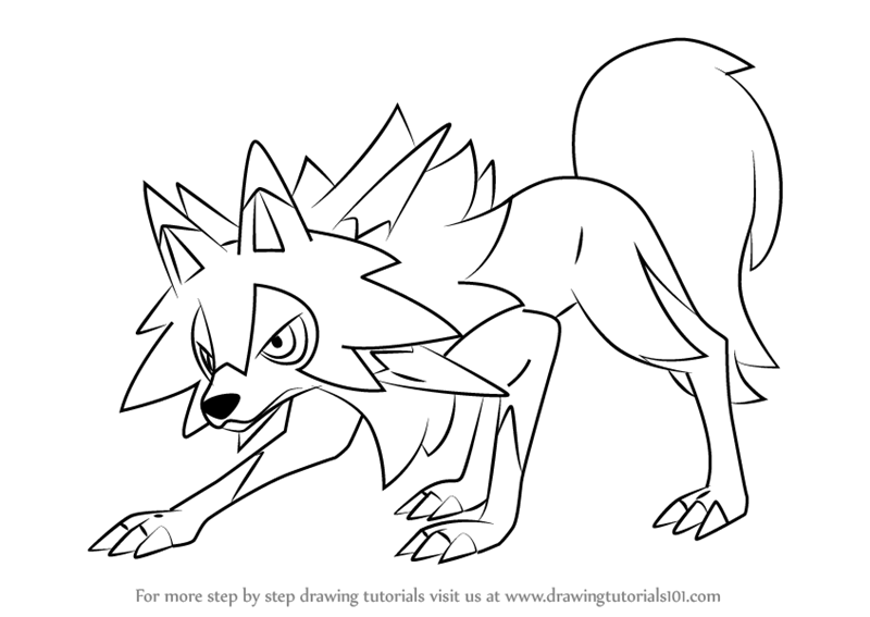 Learn How to Draw Lycanroc - Midday Form from Pokemon Sun and Moon (Pokémon  Sun and Moon) St… in 2020 | Pokemon coloring sheets, Moon coloring pages,  Pokemon coloring pages