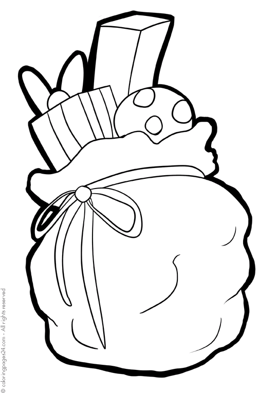 A bag full of Christmas presents | Coloring Pages 24