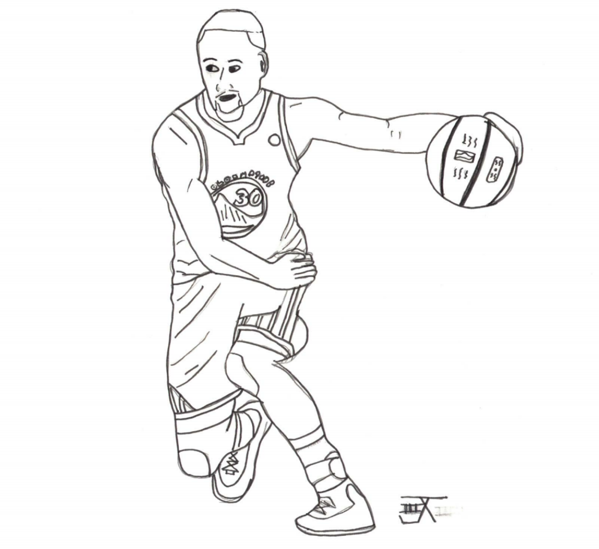 Basketball Steph Curry Coloring Pages Coloring and Drawing