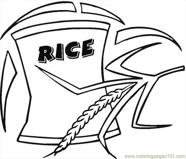 Rice 4 Coloring Page - Free Breakfast Coloring Pages : ColoringPages101.com