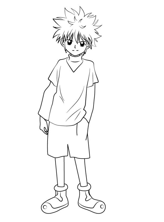 Killua Hunter x Hunter 2 Coloring Page - Free Printable Coloring Pages for  Kids