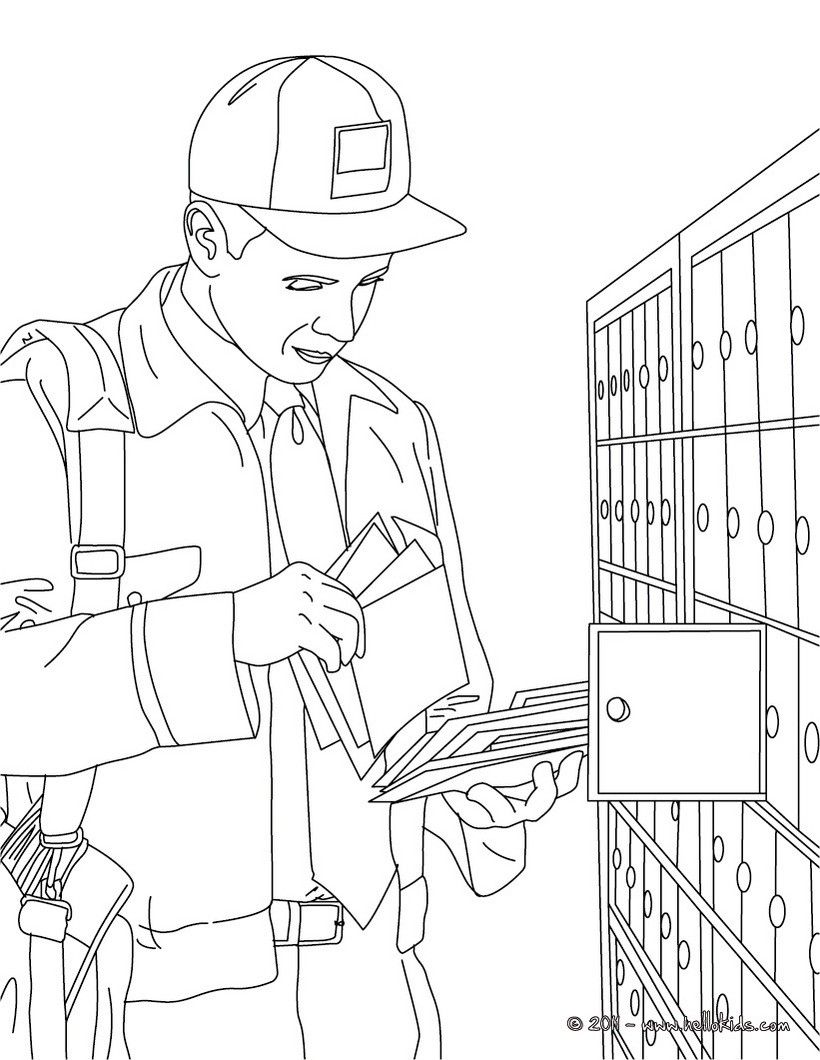 printable post office coloring page - Clip Art Library