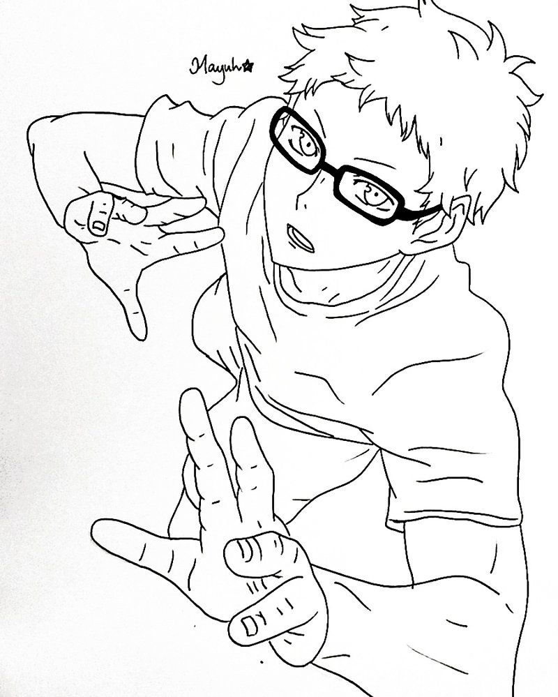 Tsukishima Kei WIP - Haikyuu By Mayu012 On DeviantArt In 2020 | Anime  Character Drawing, Anime Drawings Sketches, Outline Art - Coloring Home