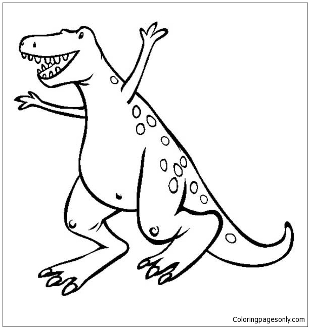 A Very Happy T Rex Coloring Page - Free Coloring Pages Online