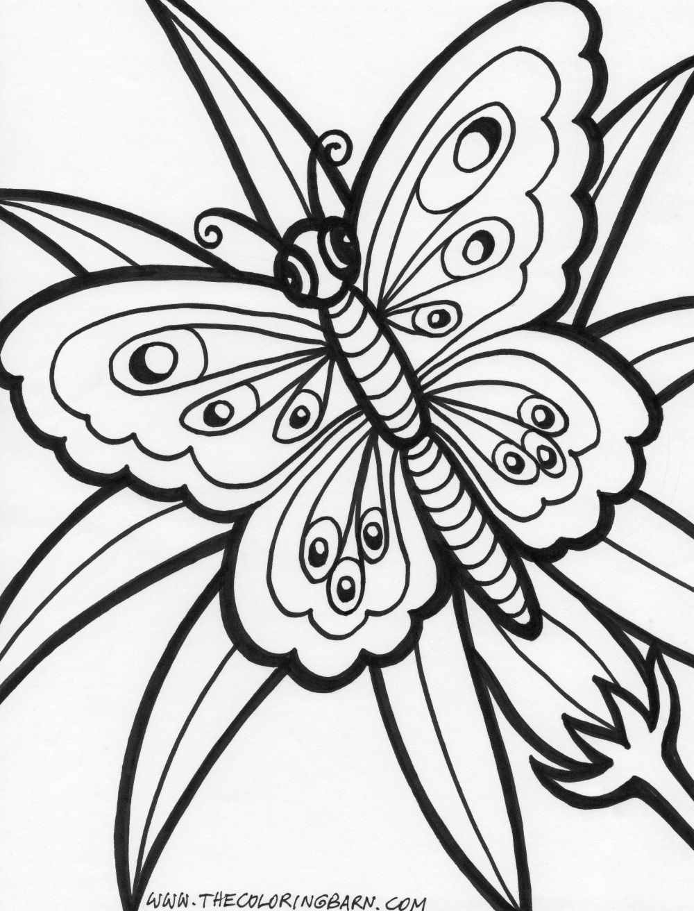 Kleurplaten vlinder | kleurplaten-kleurplaat.nl | Butterfly coloring page,  Animal coloring pages, Printable flower coloring pages