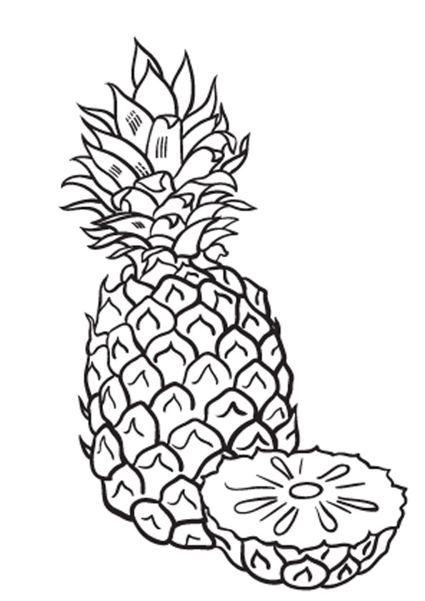 Coloring Pages | Sliced Pineapple Coloring Page