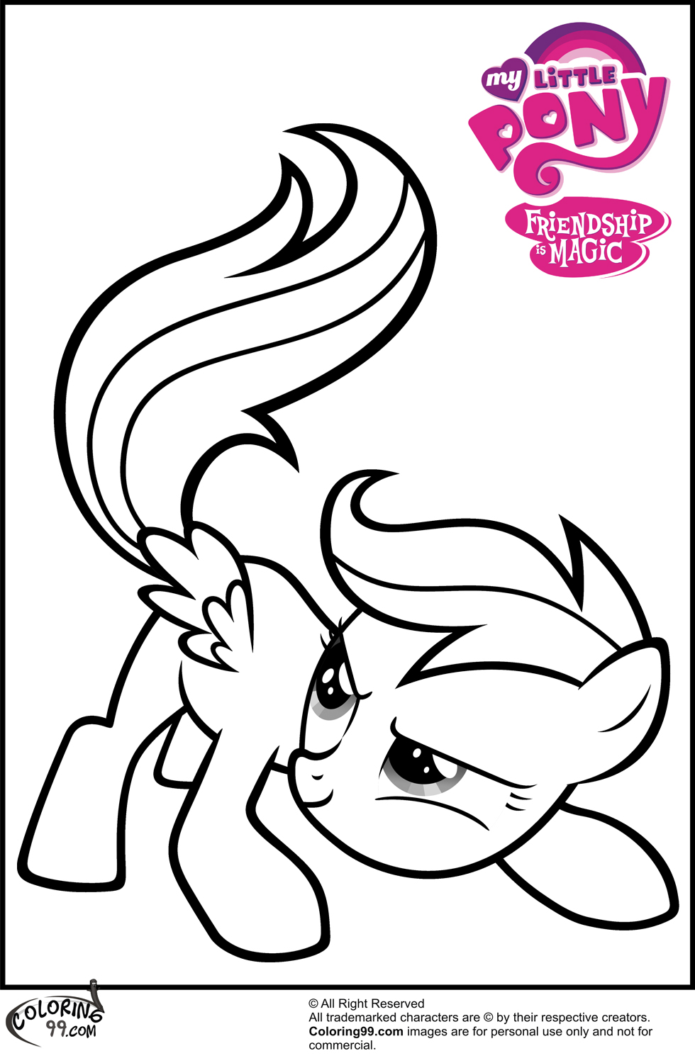 MLP Scootaloo Coloring Pages | Team colors