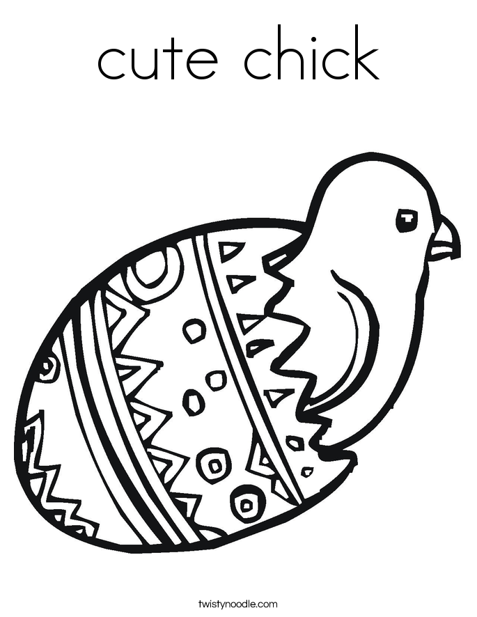 Easter Chick Coloring Page - Twisty Noodle