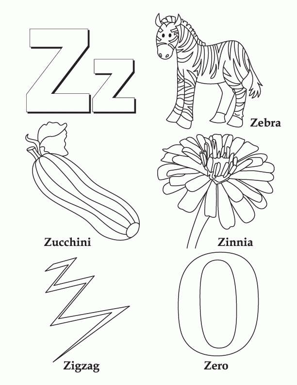 Letter Z - Abc Coloring Book Page