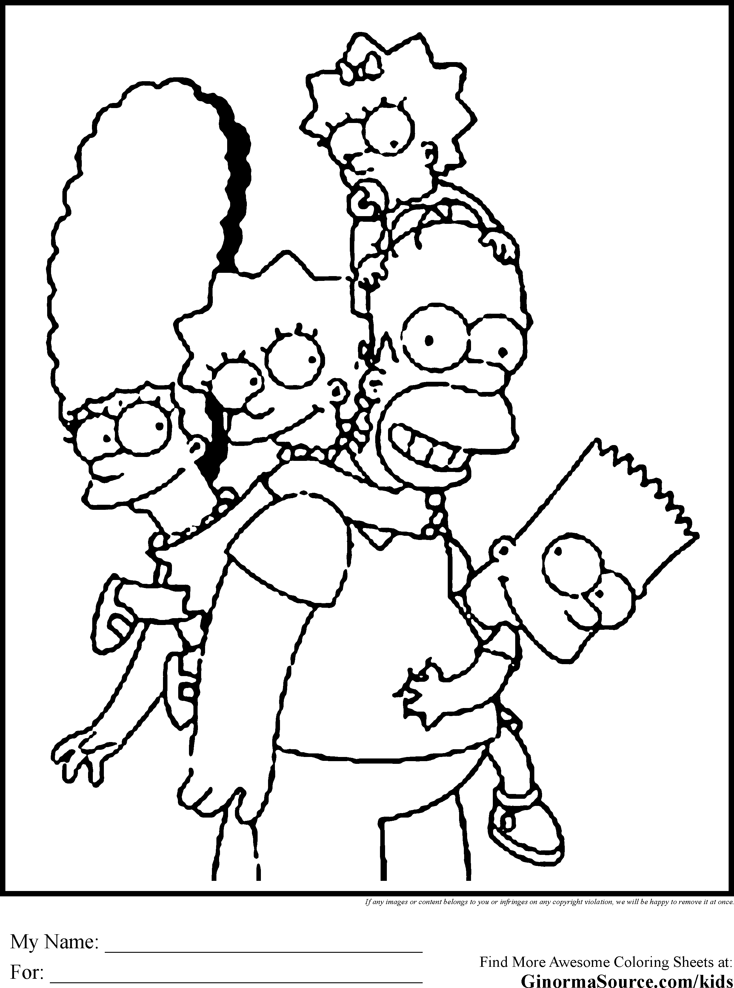 Simpsons - Coloring Pages for Kids and for Adults