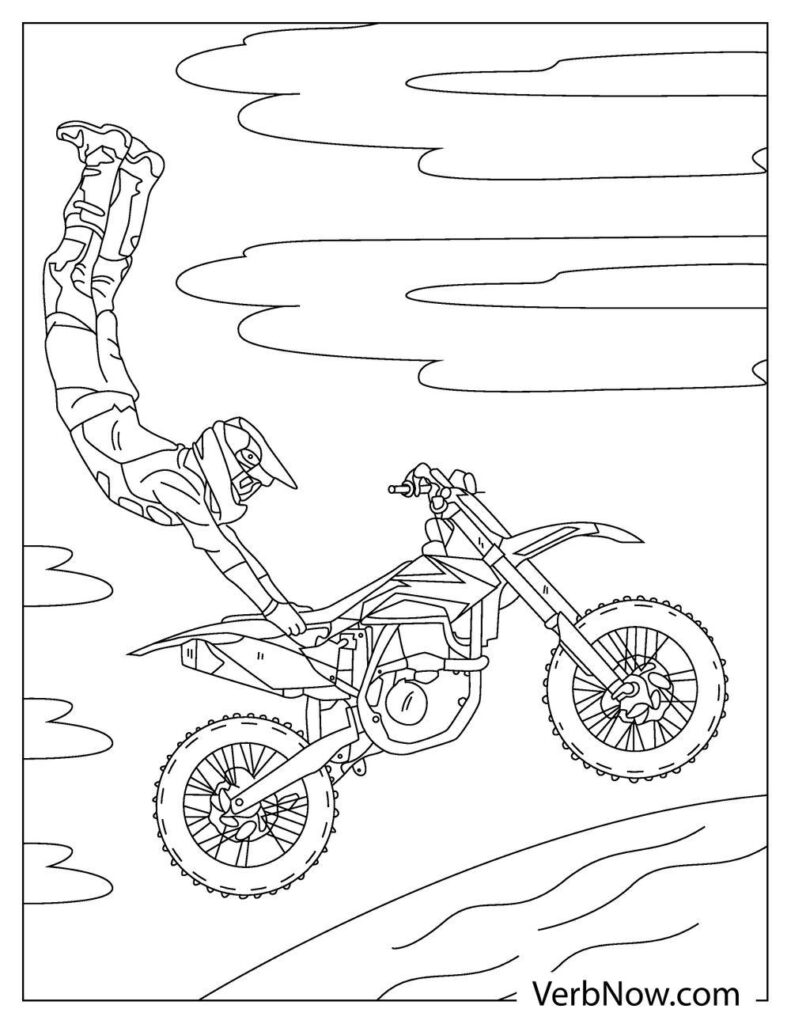 Free DIRT BIKE Coloring Pages for Download (Printable PDF)