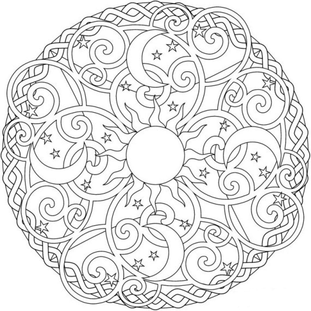 Sun And Moon - Coloring Pages for Kids and for Adults