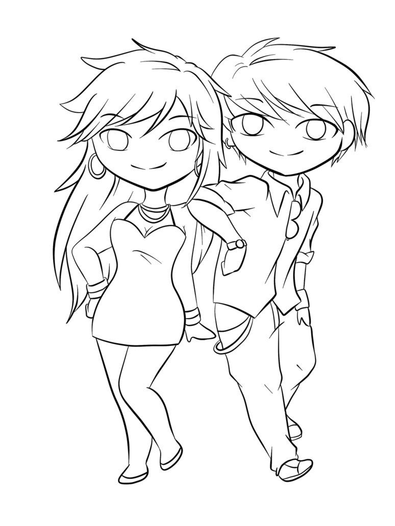 20 Pics Of Cute Emo Anime Couple Coloring Page   Chibi Anime ...