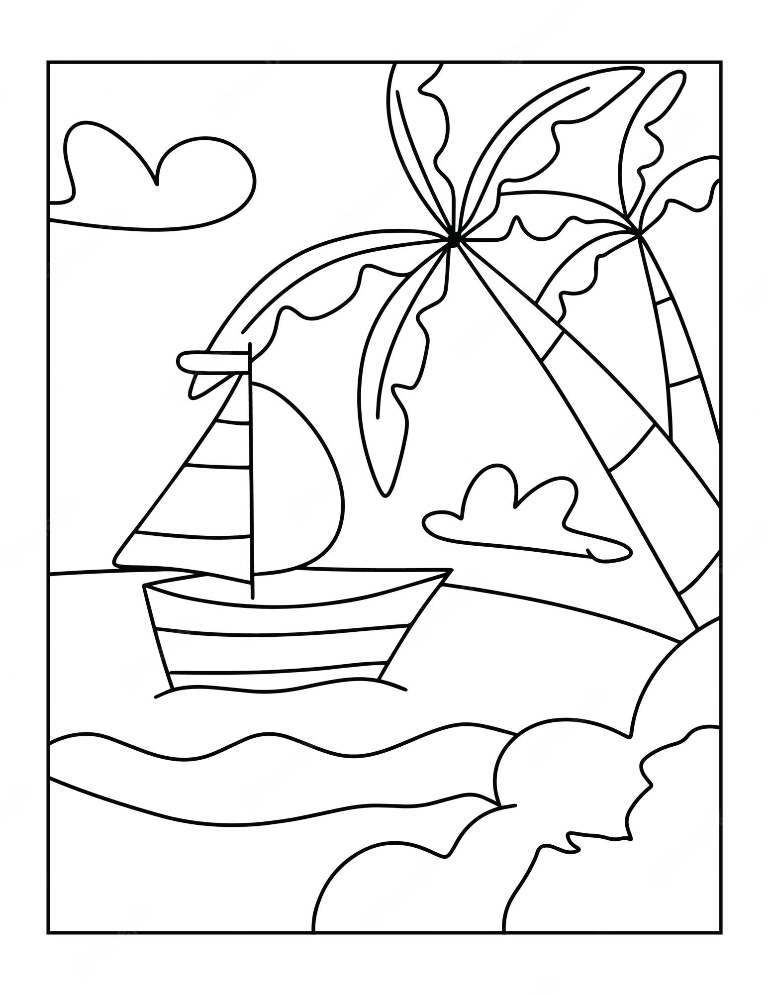 Premium Vector | Hello summer coloring pages for kids - summer coloring book