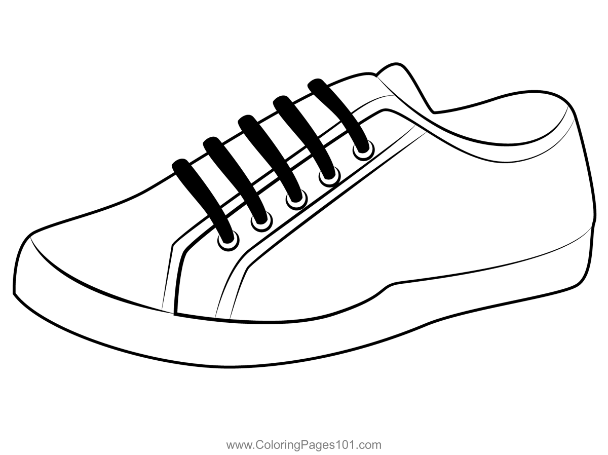 Leather Sneaker Coloring Page for Kids - Free Shoes Printable Coloring Pages  Online for Kids - ColoringPages101.com | Coloring Pages for Kids