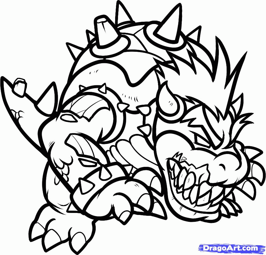 Bowser To Print - Coloring Pages for Kids and for Adults