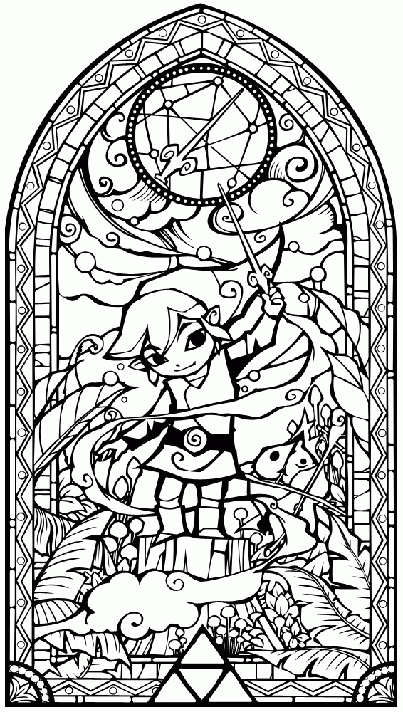 12 Pics of Legend Of Zelda Stained Glass Coloring Pages - Disney ...
