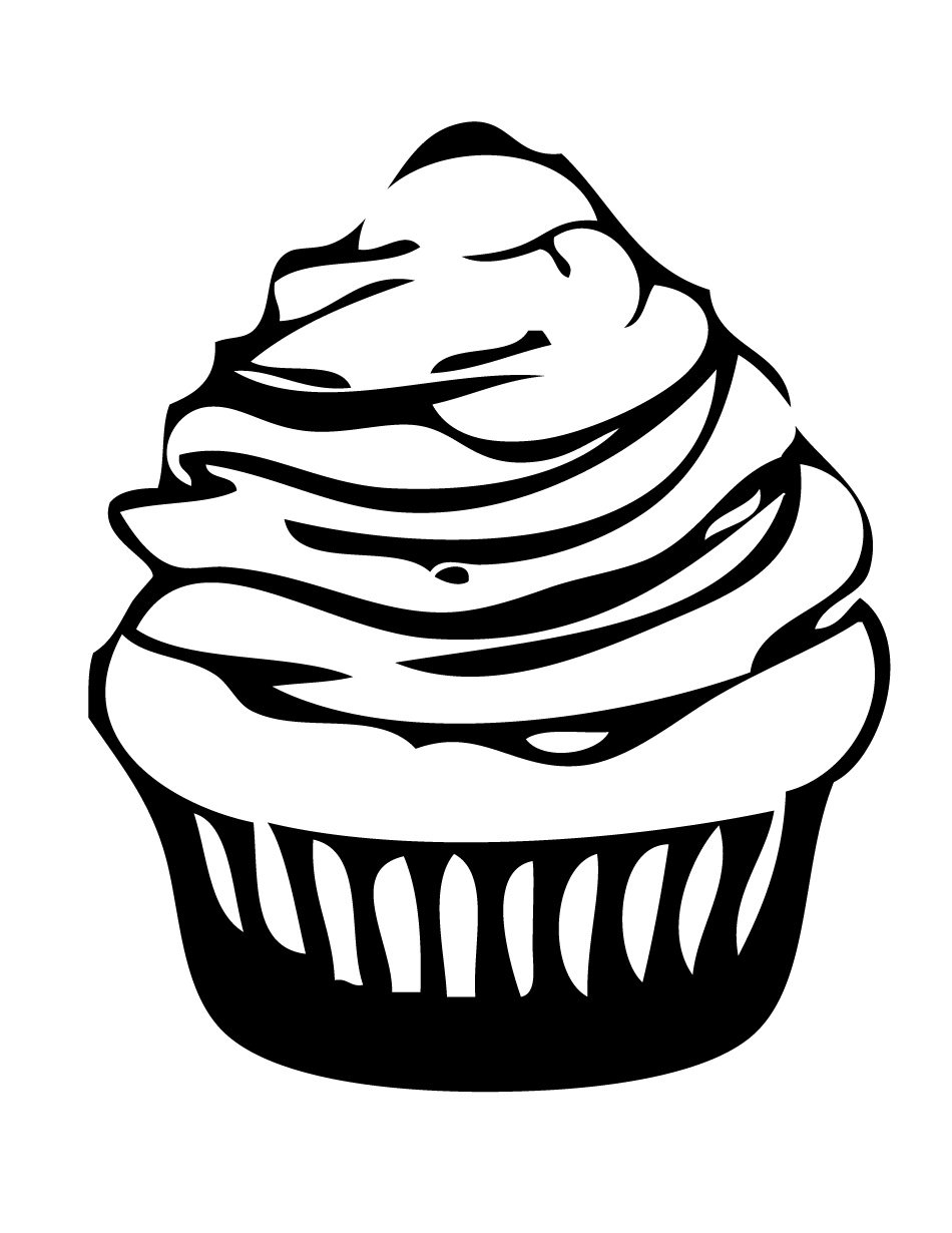 Cute Cupcake Coloring Page | Foods Coloring Pages Of - Coloring Home