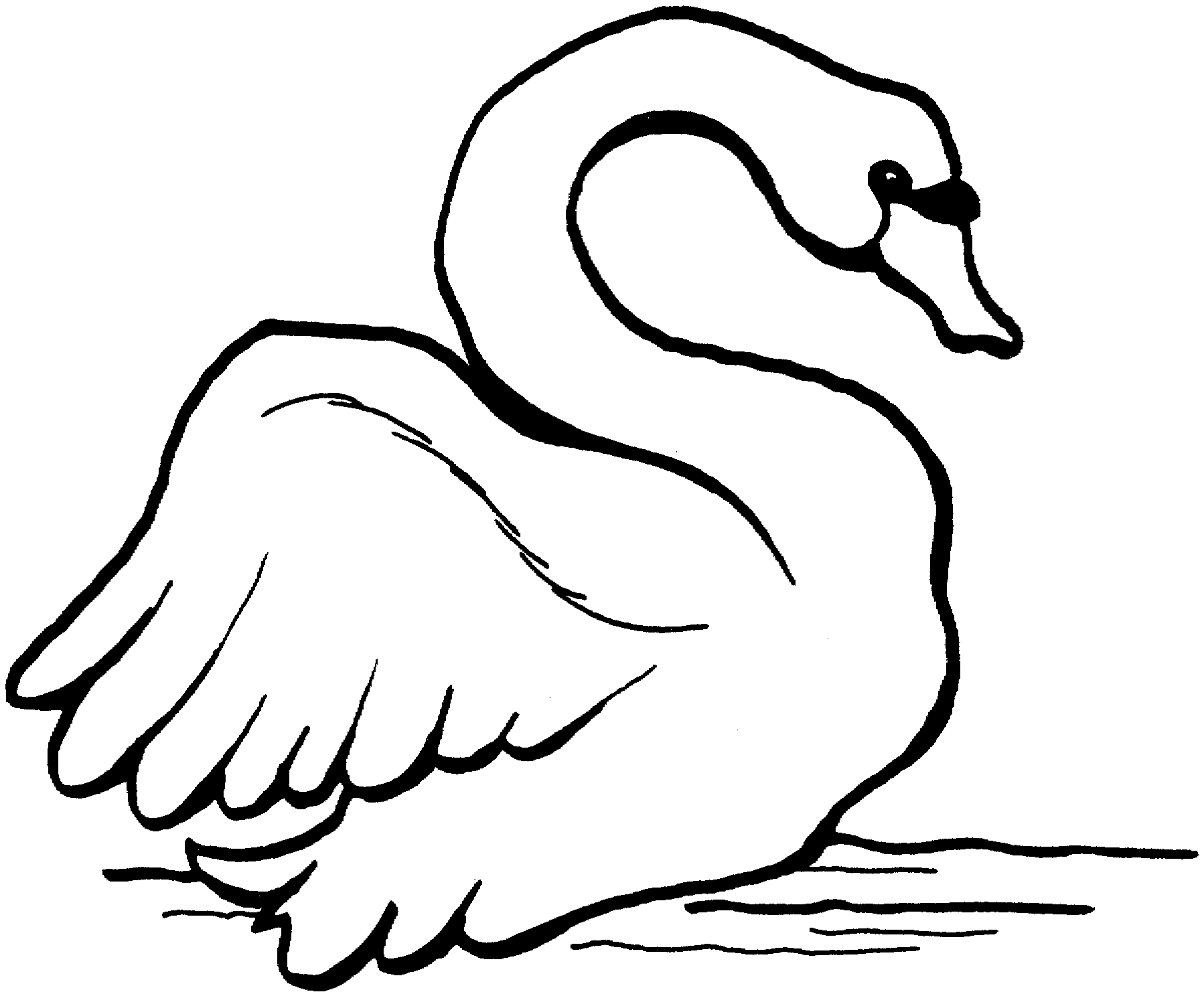 Лебедь рисунок для детей