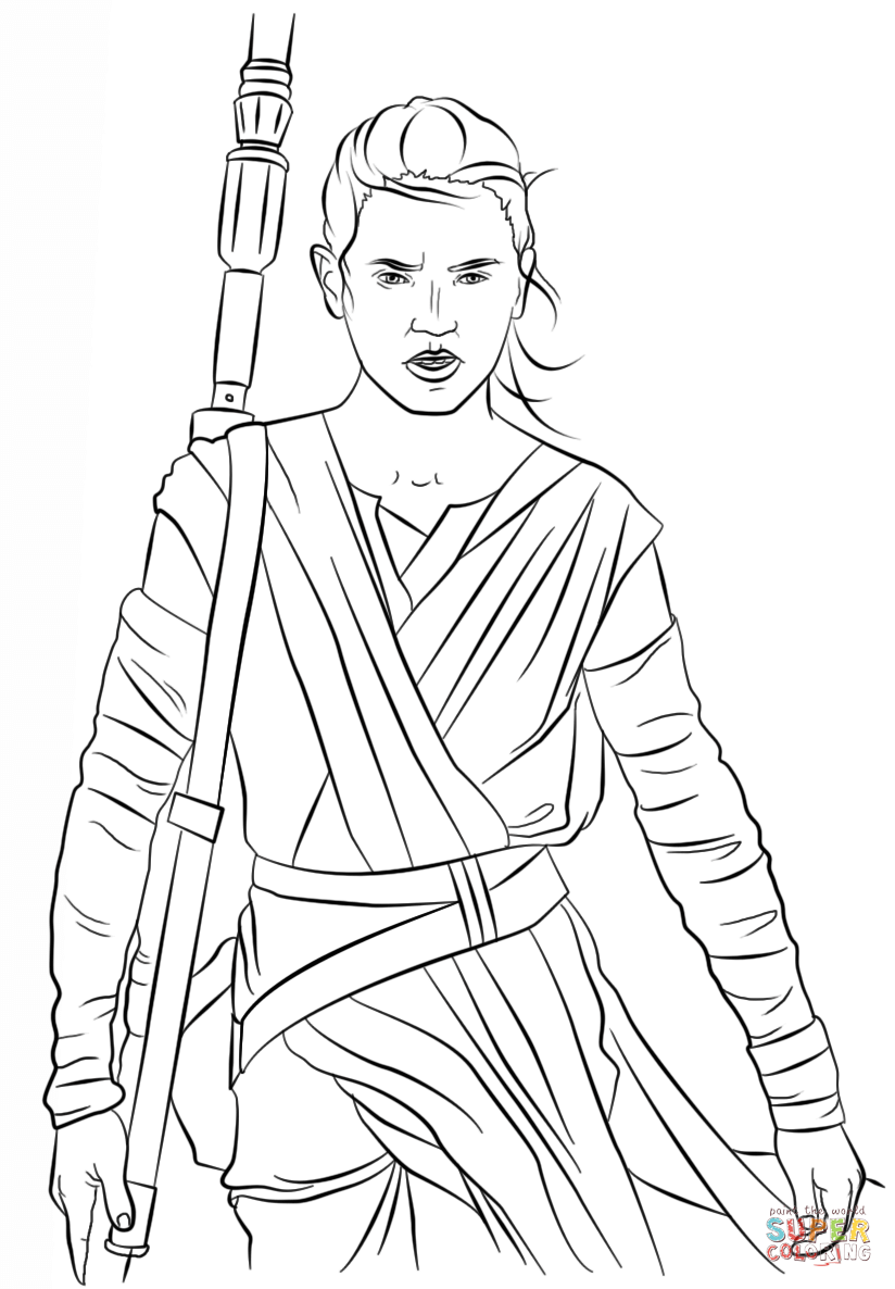 Rey from the Force Awakens coloring page | Free Printable Coloring ...