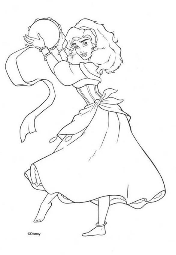 The Hunchback of Notre Dame coloring pages - Esmeralda Plays the ...