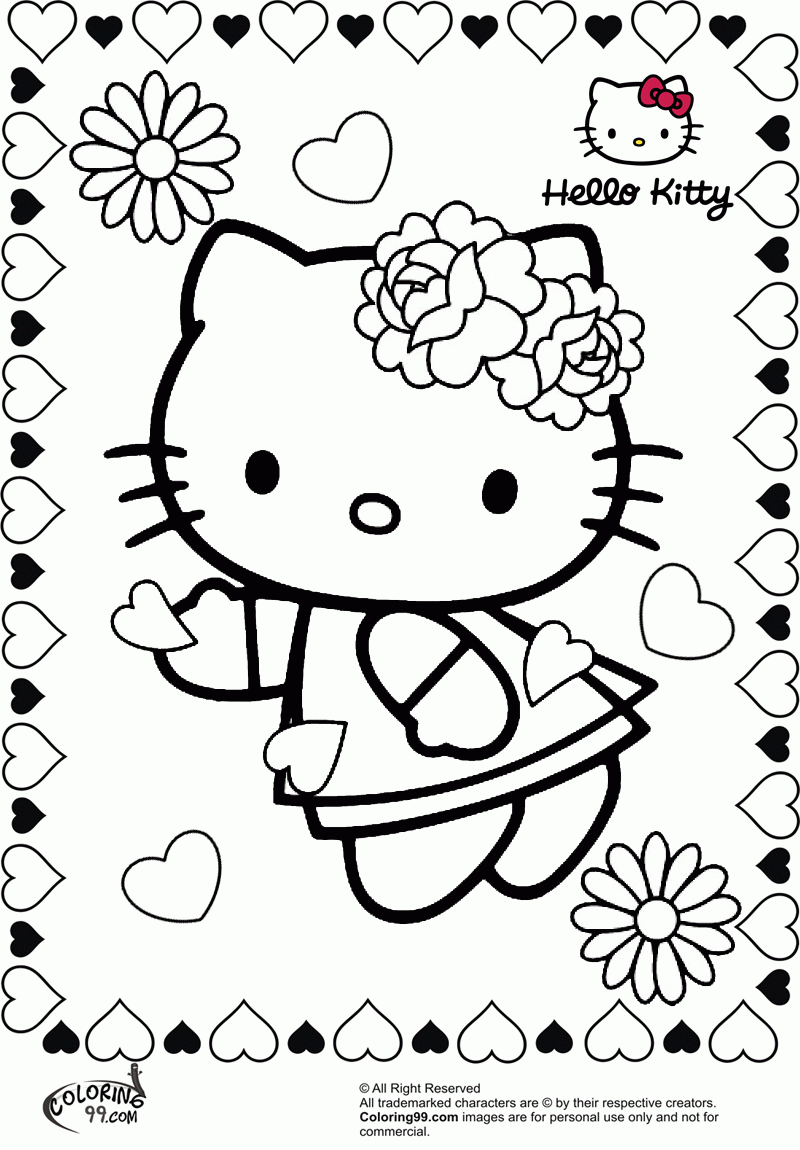 Hello Kitty Valentine Coloring Pages | Minister Coloring