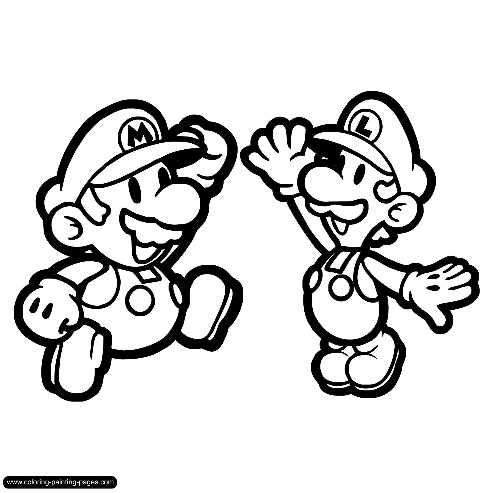 Mario Bros Coloring Page - Coloring Pages for Kids and for Adults