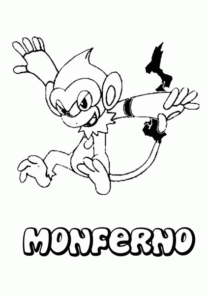 Monferno - Coloring Pages for Kids and for Adults