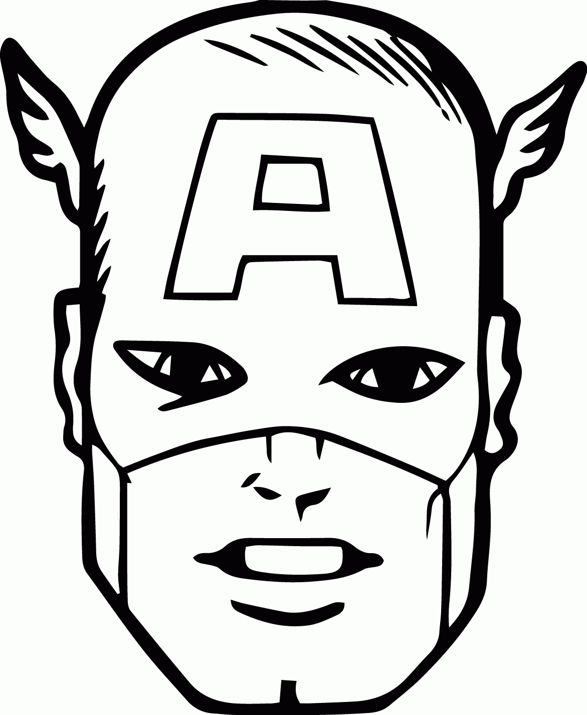 Captain America Face Coloring Pages   Coloring Home