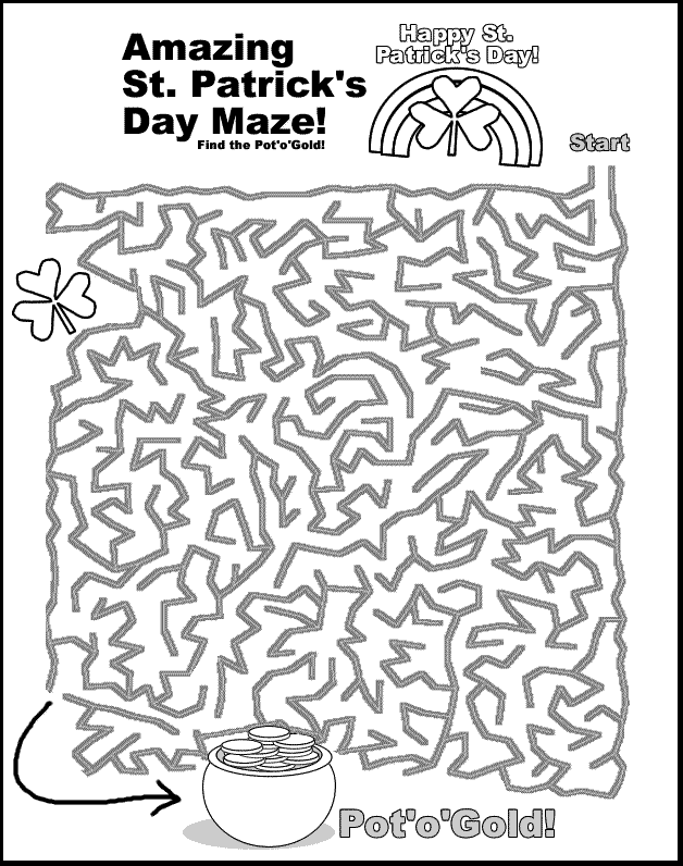 Amazing St. Patrick's Day Maze - Free Coloring Pages for Kids ...